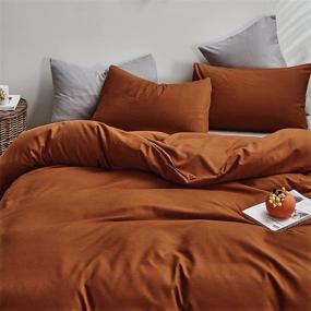 img 3 attached to 🍊 Houseri Rust Comforter Set for King Size Bed - Burnt Orange Bedding Set with Terracotta Comforter and Cinnamon Bedding - Solid Color Reddish Brown Bedding for Women and Men - Caramel King Bed Comforters and Quilts