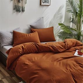 img 1 attached to 🍊 Houseri Rust Comforter Set for King Size Bed - Burnt Orange Bedding Set with Terracotta Comforter and Cinnamon Bedding - Solid Color Reddish Brown Bedding for Women and Men - Caramel King Bed Comforters and Quilts