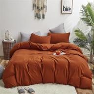 🍊 houseri rust comforter set for king size bed - burnt orange bedding set with terracotta comforter and cinnamon bedding - solid color reddish brown bedding for women and men - caramel king bed comforters and quilts logo