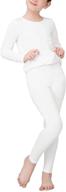 🔥 lapasa girls thermal underwear set: winter base layer top & bottoms with fleece lining (thermoflux g03/heatgen g15) logo