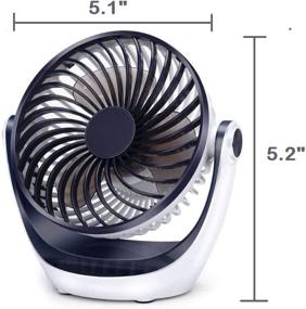 img 3 attached to 💨 Compact Tabletop Desk Fan with Powerful Airflow - Quiet Operation | Portable USB Mini Fan - 2 Adjustable Cooling Speeds | 360° Rotatable Head | Ideal for Home, Office, Bedroom, Tabletop, Desktop - 5.1 Inch