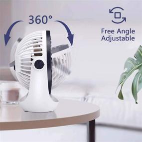 img 1 attached to 💨 Compact Tabletop Desk Fan with Powerful Airflow - Quiet Operation | Portable USB Mini Fan - 2 Adjustable Cooling Speeds | 360° Rotatable Head | Ideal for Home, Office, Bedroom, Tabletop, Desktop - 5.1 Inch