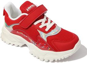 img 1 attached to Running Breathable Athletic Lightweight Sneakers Girls' Shoes for Athletic