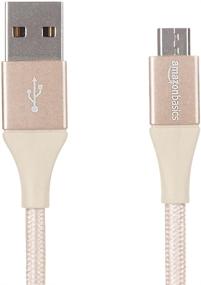 img 4 attached to 🔌 Amazon Basics 2-метровый кабель USB 2.0 A к микро B с двойной оплеткой из нейлона - премиумная золотая отделка, 3 фута для быстрой передачи данных и надежной зарядки