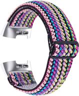 hopply adjustable elastic nylon bands compatible with fitbit charge 4 / charge 3 / 3se bands wearable technology logo