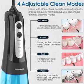 img 3 attached to 🌊 Cordless Water Flosser for Teeth Cleaning - Dental Oral Irrigator with DIY Mode, Rechargeable & Waterproof, Ideal for Braces, Bridges, Implants - Includes 4 Interchangeable Jet Tips