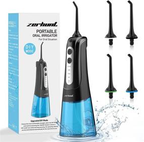 img 4 attached to 🌊 Cordless Water Flosser for Teeth Cleaning - Dental Oral Irrigator with DIY Mode, Rechargeable & Waterproof, Ideal for Braces, Bridges, Implants - Includes 4 Interchangeable Jet Tips