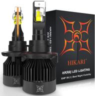 💡 hikari visionplus h13/9008 led лампы: ультра-яркие 15000lm двойной луч, 30w топ xhp50.2 эквивалентные 100w обычным led, комплект с высокой светоотдачей, готовый для canbus, водонепроницаемость ip68, замена галогена, 6000k белый логотип