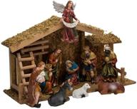 🎁 premium kurt adler 12-piece nativity set with wooden stable: a symbolic showcase of elegance logo