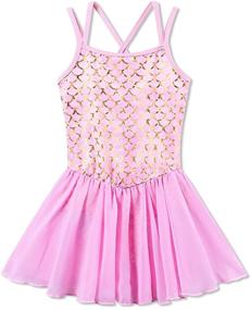 img 4 attached to ZNYUNE Girls Ballet Skirted Camisole Dress Leotard: The Perfect Outfit for Gymnastics, Ballet, and Dance Performances
