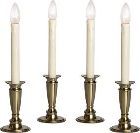 img 4 attached to 🕯️ 4-Pack Battery-Operated Brushed Brass Window Candles