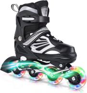 dikashi adjustable inline skates for all: black/blue/red sizes for boys, girls, kids, women & men - light up, ideal for outdoor & indoor activities логотип