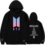 teiniuby bangtan boys hoodie love yourself sweatshirt: lightweight k-pop jungkook, suga, v, rm long sleeves pullover sweater coat logo