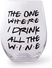 img 4 attached to Toynk Toys Friends Inspired Stemless Wine Glass: Drink All The Wine with this Oversized Glass Cup! Perfect Funny Drinkware for Coffee, Tea, Hot and Cold Beverages - Holds 20 Ounces