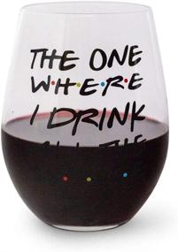 img 2 attached to Toynk Toys Friends Inspired Stemless Wine Glass: Drink All The Wine with this Oversized Glass Cup! Perfect Funny Drinkware for Coffee, Tea, Hot and Cold Beverages - Holds 20 Ounces