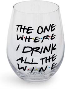 img 3 attached to Toynk Toys Friends Inspired Stemless Wine Glass: Drink All The Wine with this Oversized Glass Cup! Perfect Funny Drinkware for Coffee, Tea, Hot and Cold Beverages - Holds 20 Ounces