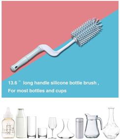 img 3 attached to 🍼 Efficient Silicone Baby Bottle Cleaning Brush Set - Long Handle Cleaner for Narrow Bottles, Thermos, Hydro Flask, Sports Water Bottles - Nipple and Straw Brush Included, 3 Pack, Blue