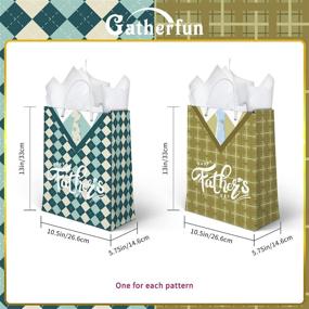 img 3 attached to 🎁 Gatherfun Large Plaid Shirt Design Gift Bags: Perfect Father's Day Gift Bag Supplies with Handles and Tissue Paper, 2 Designs, 2 Pack