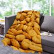 chicken nuggets throw blanket flannel logo
