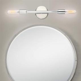 img 1 attached to Phansthy 2 Light Wall Sconce Lighting Chrome Polished Dual Light Bathroom Vanity Light (Chrome Polished)