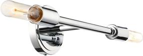 img 4 attached to Phansthy 2 Light Wall Sconce Lighting Chrome Polished Dual Light Bathroom Vanity Light (Chrome Polished)