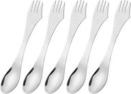 cm cosmos stainless steel sporks set - 5-piece 3-in-1 fork knife spoon utensils for camping, hiking, and traveling logo
