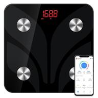 🔢 smart weight scale with digital body fat measurement: bluetooth bathroom analyzer for accurate health monitoring, weight loss tracker, bmi and water percentage, fitness syncapp - black glass logo