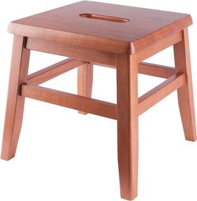 img 1 attached to 🪑 Stylish and Functional Kaya Conductor Stool Set with Teak Finish – 2PC Bundle