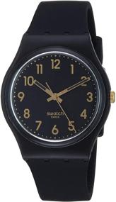 img 3 attached to 🕶️ Часы Swatch Gent Standard Quartz с черным силиконовым ремешком, модель GB274, 16 мм