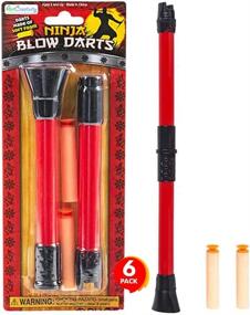 img 4 attached to ArtCreativity Ninja Blow Darts Set - Pack of 6 Blasters with 2 Darts Each - Ninja Toys for Kids - Fun Halloween Costume Accessories - Top Ninja Birthday Party Favors - Blowdart Goodie Bag Fillers