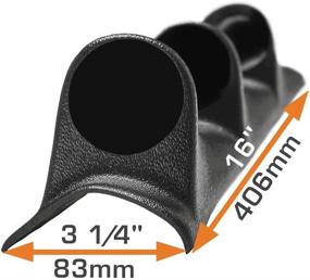 img 2 attached to 🚗 GlowShift Универсальная черная тройная подставка для приборов на стойке - идеально подходит для любого автомобиля - прочный пластик ABS - крепится (3) 2-1/16" (52мм) приборов на передней стойке
