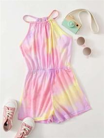 img 3 attached to 👶 Adorable Toddler Clothes: Gradient Multicolor One Piece Girls' Jumpsuits & Rompers