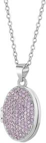 img 3 attached to 💖 925 Sterling Silver Girl's 16" Pink Cubic Zirconia Oval Photo Locket Necklace - Fashionable CZ Pendant for Girls & Preteens - Personalized Shiny Pink Locket