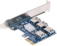 🔌 1-4 pci express 16x slots riser card with usb 3.0 mining special riser card for bitcoin miner - bgning pci-e 1x to external 4 pci-e slot adapter pcie multiplier card logo