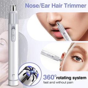 img 3 attached to 💇 Professional Nose Hair Trimmer Clippers: Painless & Lightweight Hair Remover for Men and Women - Dual Edge Blades, Low Noise Motor, Easy to Clean - IPX 7 Waterproof