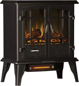 img 2 attached to Cozy up in Style with the Comfort Glow EQS130 Keystone Infrared Quartz Electric Stove - Antique Black, 11in x 20in x 23.5in