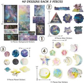 img 2 attached to 🌙 Limmoz Vintage Bronzing Stickers Pack: 120PCS Scrapbook Decorative Washi Stickers for DIY Embellishment - Solar System Planet Star Moon Theme