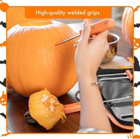 img 1 attached to 🎃 Premium Pumpkin Carving Kit - Durable Stainless Steel Tools and Knives with Portable Case (8 Pieces) - Electric Pumpkin Carver for Adults & Kids, Pumpkin Sculpting Set, Halloween Party Decoration