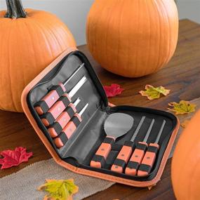 img 3 attached to 🎃 Premium Pumpkin Carving Kit - Durable Stainless Steel Tools and Knives with Portable Case (8 Pieces) - Electric Pumpkin Carver for Adults & Kids, Pumpkin Sculpting Set, Halloween Party Decoration