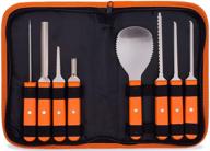 🎃 premium pumpkin carving kit - durable stainless steel tools and knives with portable case (8 pieces) - electric pumpkin carver for adults & kids, pumpkin sculpting set, halloween party decoration logo