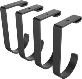 img 3 attached to 🧲 FLEXIMOUNTS 4-Pack Black Flat Hook Add-On Storage Accessory for Ceiling Rack and Wall Shelving