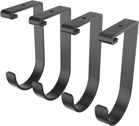 img 4 attached to 🧲 FLEXIMOUNTS 4-Pack Black Flat Hook Add-On Storage Accessory for Ceiling Rack and Wall Shelving