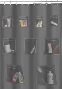 img 3 attached to 🚿 Organize Your Bath with MAYTEX Mesh Pockets Shower Curtain/Liner and Bath Organizer in Grey