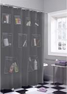 🚿 organize your bath with maytex mesh pockets shower curtain/liner and bath organizer in grey logo