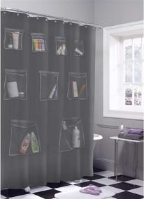 img 4 attached to 🚿 Organize Your Bath with MAYTEX Mesh Pockets Shower Curtain/Liner and Bath Organizer in Grey