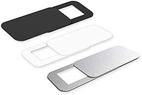 img 1 attached to 3-Pack Sliding Webcam UltraSlim Privacy Covers - Black, Silver, and White - for Computer, MacBook Pro/Air, iPhone, Tablets, PC, iPad, iMac, Cell Phone, Echo Show. Privacy Blocker, Anti-Spy, Shield against Unwanted Surveillance.