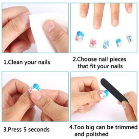 img 1 attached to 96 Pcs Kids Fake Nails: Pre-glued, Full Cover Short False Nails for Girls – Refreshing & Cute Children's Gift