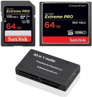 📷 64gb mix pack sandisk compactflash extreme pro cf memory card sdcfxps and sd extreme pro sdsdxxg bundle with everything but stromboli cf combo reader logo