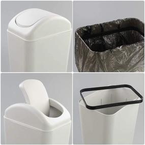 img 2 attached to 🗑️ UCake 3.5-Gallon Plastic Swing Top Trash Can, Swing Lid Waste Bin in White