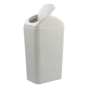 img 4 attached to 🗑️ UCake 3.5-Gallon Plastic Swing Top Trash Can, Swing Lid Waste Bin in White